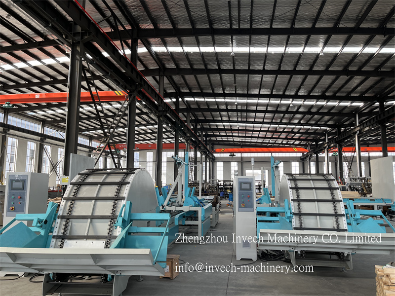 Automatic Wood Pallet Board Stacking Line Test before Delivery
